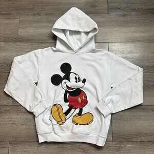 Mickey Mouse Disney Parks Original White Hoodie Sweatshirt Unisex Small